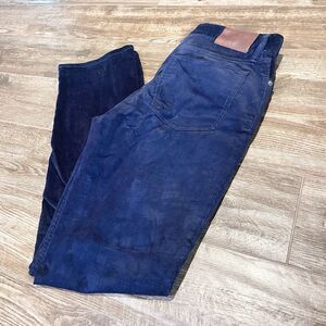 Polo Ralph Lauren Corduroy Pants Men's 32x34 Blue Stretch Slim Fit Flat Front
